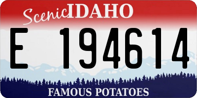 ID license plate E194614