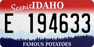 ID license plate E194633