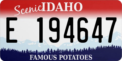ID license plate E194647
