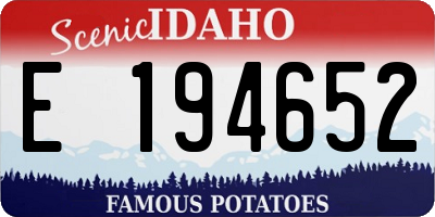 ID license plate E194652