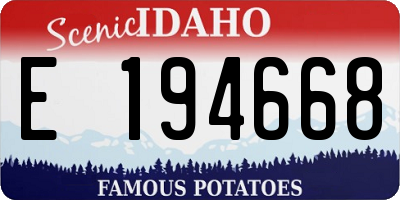 ID license plate E194668