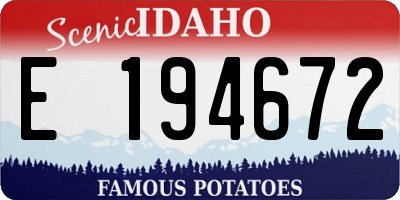 ID license plate E194672