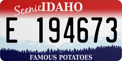 ID license plate E194673