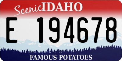 ID license plate E194678