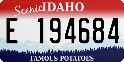 ID license plate E194684
