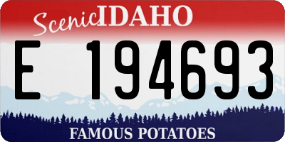 ID license plate E194693