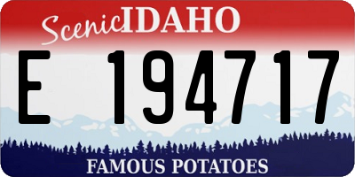 ID license plate E194717