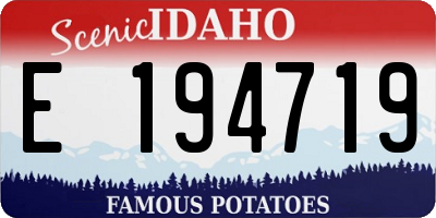 ID license plate E194719