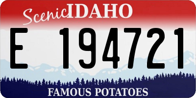 ID license plate E194721