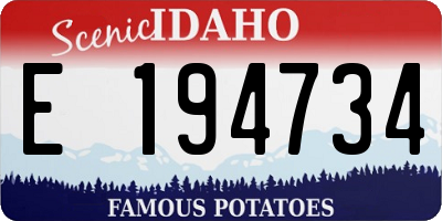 ID license plate E194734