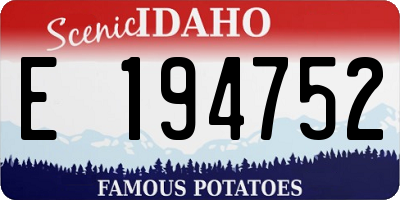 ID license plate E194752