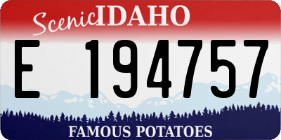 ID license plate E194757