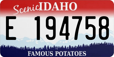 ID license plate E194758