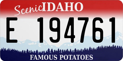 ID license plate E194761