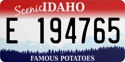 ID license plate E194765