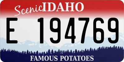 ID license plate E194769