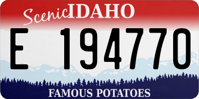 ID license plate E194770