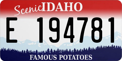 ID license plate E194781