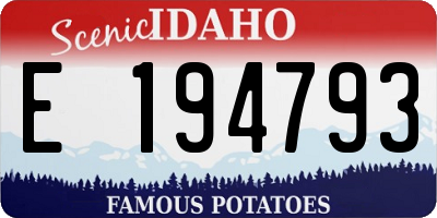 ID license plate E194793