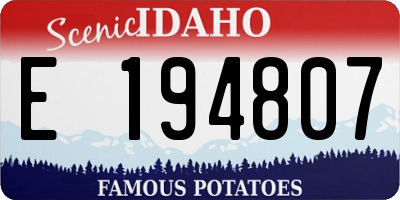 ID license plate E194807