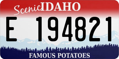 ID license plate E194821