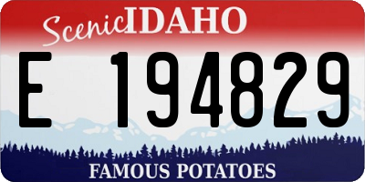 ID license plate E194829