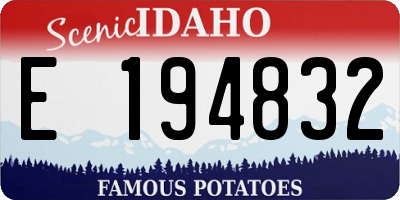ID license plate E194832