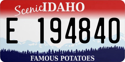ID license plate E194840