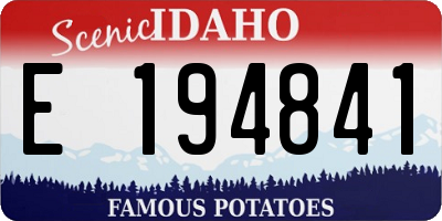 ID license plate E194841