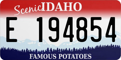 ID license plate E194854