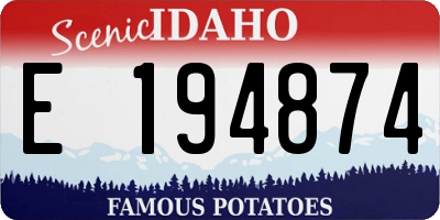 ID license plate E194874