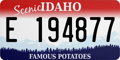 ID license plate E194877