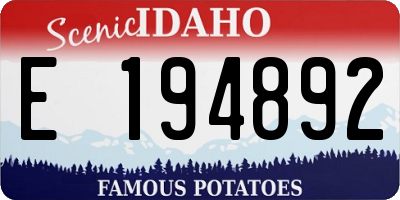 ID license plate E194892