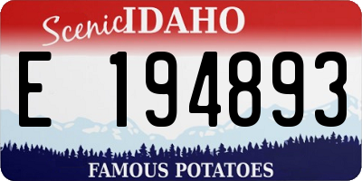 ID license plate E194893