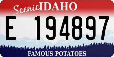 ID license plate E194897