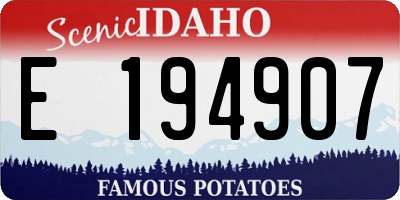 ID license plate E194907