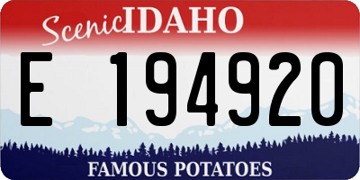 ID license plate E194920