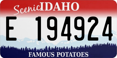 ID license plate E194924