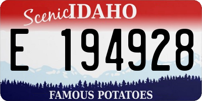 ID license plate E194928
