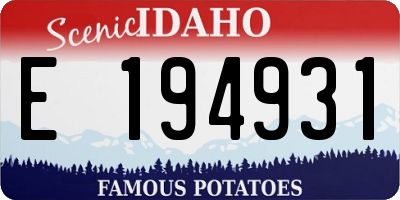 ID license plate E194931