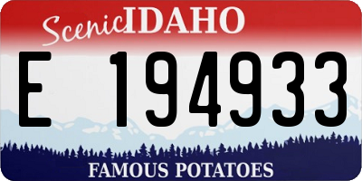 ID license plate E194933