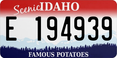 ID license plate E194939