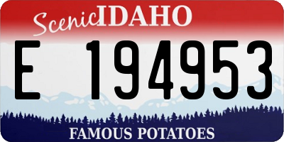 ID license plate E194953