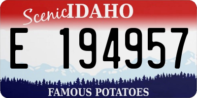 ID license plate E194957