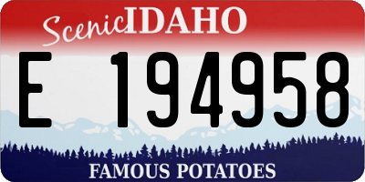 ID license plate E194958