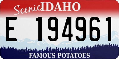 ID license plate E194961