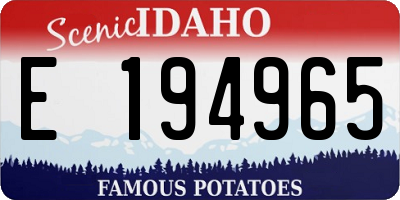 ID license plate E194965