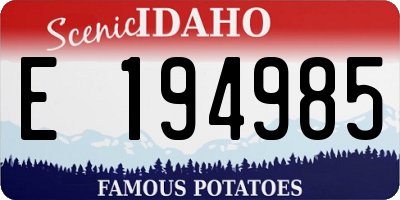 ID license plate E194985