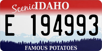 ID license plate E194993