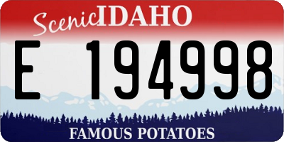 ID license plate E194998